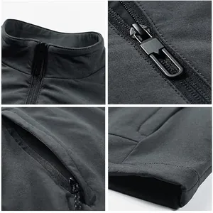 Dunkelgraue Herren-Windjacke mit Stehkragen und hochwertigen Verarbeitungsdetails