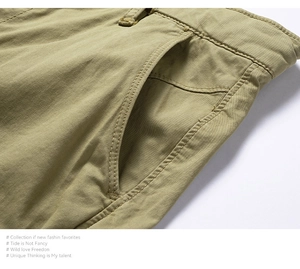 Close-up of durable cargo shorts pockets with reinforced double-stitch sewing details