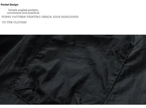 Detail of slanted side pocket on black quick-dry utility shorts with reinforced stitching