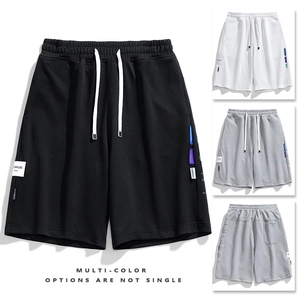 Pantaloncini sportivi estivi da uomo in nero, bianco e grigio con coulisse in vita elastica