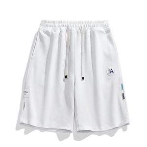 Short Décontracté Homme Texture Gaufre Polyester Respirant Streetwear Cordon Ceinture Élastique Short Pour Été Quotidien