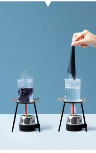 Laboratory test demonstrating color fastness and dye stability of black denim fabric