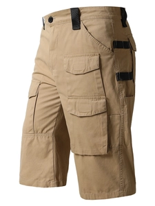 Herren Baumwolle Cargo Shorts Locker Gerade Mehrfachtaschen Tactical Sommer Caprihose Große Größen Arbeitsshorts Für Herren
