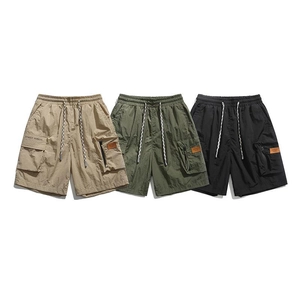 Men's Cargo Shorts Lightweight Nylon Fabric Elastic Drawstring Waist Multi Pockets Casual Summer Outdoor Streetwear Style