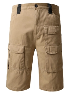 Herren Cargo-Shorts in Khaki mit vielen Taschen aus robustem Canvas und Gürtelschlaufen