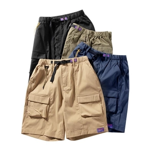 Lot de shorts cargo pour hommes en noir, olive, bleu marine et kaki avec ceinture ajustable