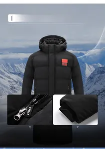 Detail of the dual-zipper closure and elastic windproof cuffs on a long black parka
