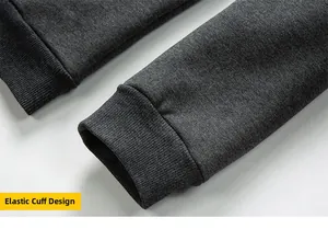 Detailed macro view of dark grey ribbed elastic cuffs on a thick fleece-lined hoodie