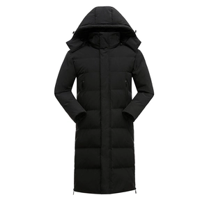 Women Long Puffer Jacket Hooded Thickened Warm Winter Parka Coat Windproof Casual Solid Color Glossy Outerwear Over Knee