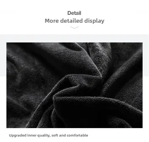Detail of premium black coral fleece lining showing soft skin-friendly thick texture