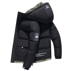 Men's Winter Hooded Padded Jacket Thicker Warm Cotton Coat With Camouflage Lining Casual Streetwear Outerwear For Men