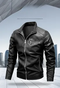 Close-up of diamond quilted pattern on shoulders of black faux leather jacket
