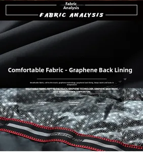Detail of graphene lining with hexagonal pattern and breathable heat-trapping fabric