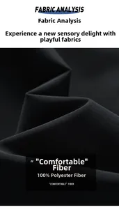 Detail shot of black 100% polyester fabric texture on a windproof men jacket