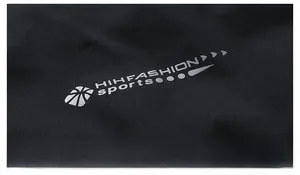 Detail shot of HIHFASHION sports gray graphic print on black winter padded jacket back