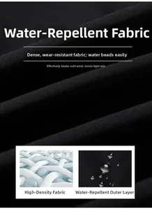 Detailed close-up of high-density water-repellent fabric texture for casual jackets