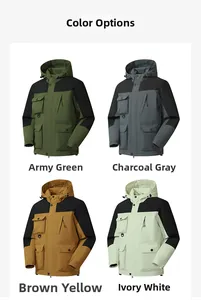 Giacche outdoor in verde militare, grigio antracite, marrone e avorio con tasche multiple