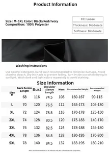 Detailed size chart for men's waterproof stand collar jacket featuring various fit measurements