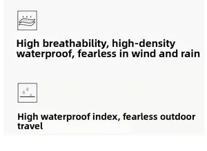 Detail showing high density waterproof fabric performance and high breathability metrics