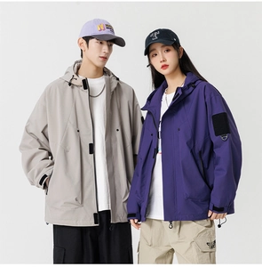 Vests de randonnée à capuche avec fermeture éclair et poignets velcro pour hommes et femmes