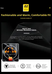 Detail of windproof black men jacket featuring thermal warmth and anti-wrinkle fabric texture