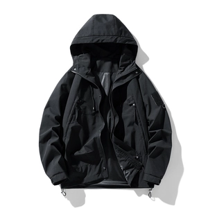 Chaqueta Técnica con Capucha Antiviento para Hombre Poliéster al Aire Libre Casual Ajuste Holgado para Primavera Otoño