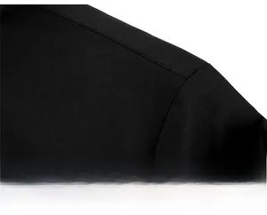 Detailed view of the structured shoulder stitching on a black casual business jacket