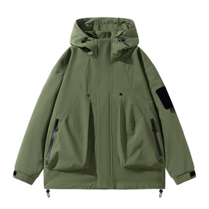 Veste à Capuche Extérieure pour Hommes Coupe-vent Cargo Style de Montagne Résistant à l Eau Vêtements d Extérieur Coupe-vent