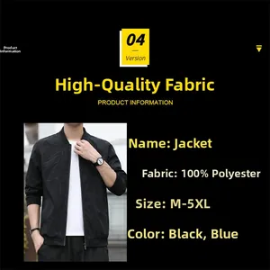 Detail view of men's slim fit jacket fabric with geometric pattern and 100% polyester label