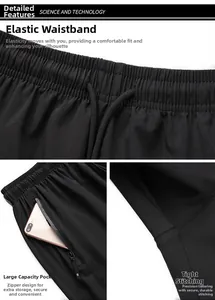 Detail of elastic drawstring waistband, secure zipper pockets and precision stitching on shorts