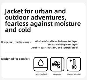 Three-layer outdoor jacket structure showing windproof outer and heat-retaining inner layers