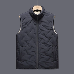Gilet matelassé pour homme avec col montant, doublure en polaire et rembourrage chaud
