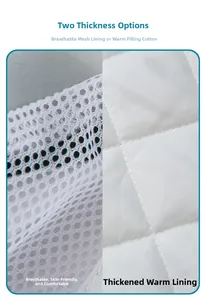 Detail view of breathable honeycomb mesh lining vs thick quilted thermal padding for men's jackets