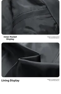 Detail shot of the black racing jacket interior pocket and polyester lining texture