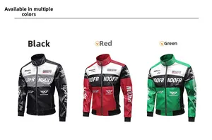 Drei Herren Kunstleder-Bikerjacken in Schwarz, Rot und Grün mit Kontrastnähten