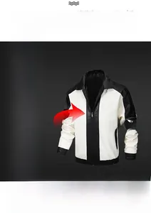 Detail of racing jacket sleeve with star design and articulated 65-degree arm range