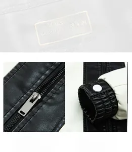 Detail of smooth metal zipper and windproof ribbed cuffs with silver metal buckle