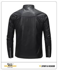 Detail of black motorcycle jacket back with diamond quilting and sleeve zippers