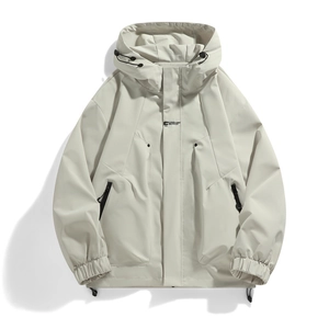 Herren Funktionsjacke in Hellgrau mit Kapuze und EXCELLENT RESULTS Aufdruck