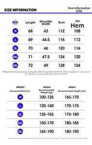 Detailed size chart for Japanese streetwear washed denim vest showing M to 3XL measurements