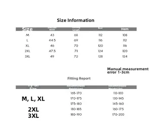 Detailed size chart for washed denim vest featuring measurements from M to 3XL sizes