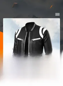 Detail of winter men's black PU jacket showing the warm fleece lining and sturdy zipper