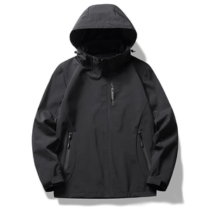 Outdoor Waterproof Hooded Windbreaker Jacket Single Layer Polyester Breathable Sports Casual Coat For Men And Women