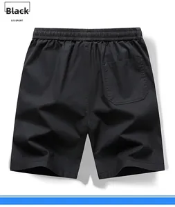 Vue arrière de shorts noirs décontractés avec cordon de serrage et poche arrière