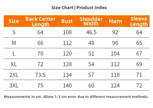 Detailed size chart for men's PU leather jacket including measurements from S to 3XL