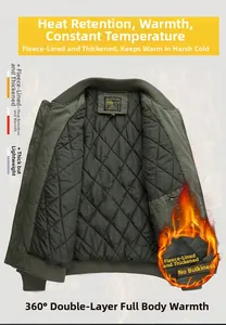 Detail of army green MA1 bomber jacket with black quilted lining and ribbed cuffs