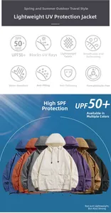 Vestes de protection solaire légères UPF 50+ en sept couleurs avec capuche respirante