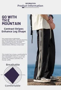 Dettagli dei pantaloni casual traspiranti che mostrano tessuto e design laterale