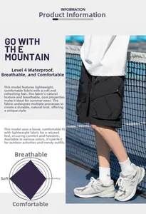 Detail of black cargo shorts showing level 4 waterproof and breathable tech fabric
