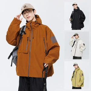 Veste à capuche d'extérieur pour homme, imperméable avec plusieurs poches en quatre coloris